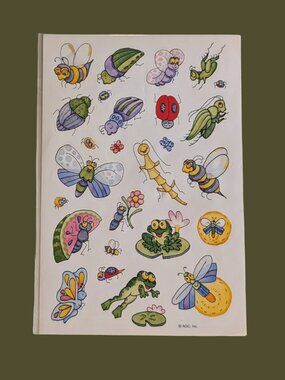 Vintage 1990s American Greetings Sticker Zone Unused Bugs Sticker Sheet